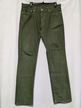 🌷Levi's Men's 511 Slim Fit Army/Mossy Green Jeans, Good Used Condition, 34x32